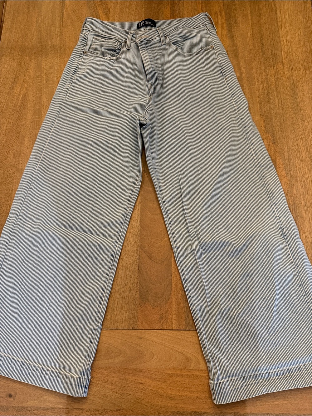 GAP Light Blue Pinstripe Wide-Leg Jeans